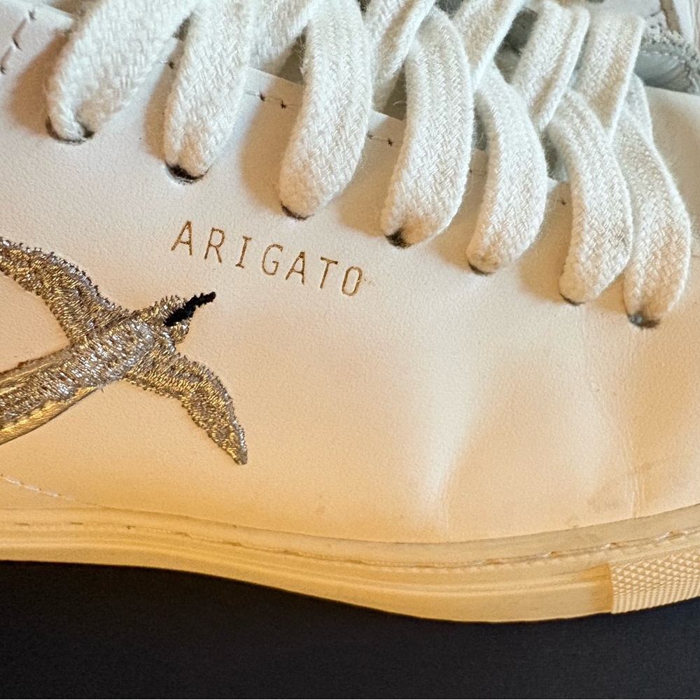 Axel Arigato Clean 90 Bee Bird White Silver Leather Sneakers Womens 6.5 EU 37 - Picture 2 of 7
